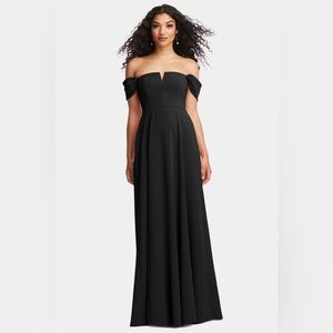 NWT Dessy Collection Off the Shoulder Crepe Gown